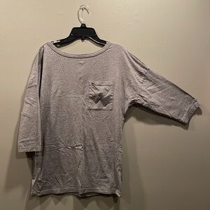 🪽RVCA🪽Grey winged 3/4 L/S pocket top